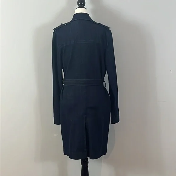Luisa Cerano Denim Trench Coat Jacket - Picture 4 of 16